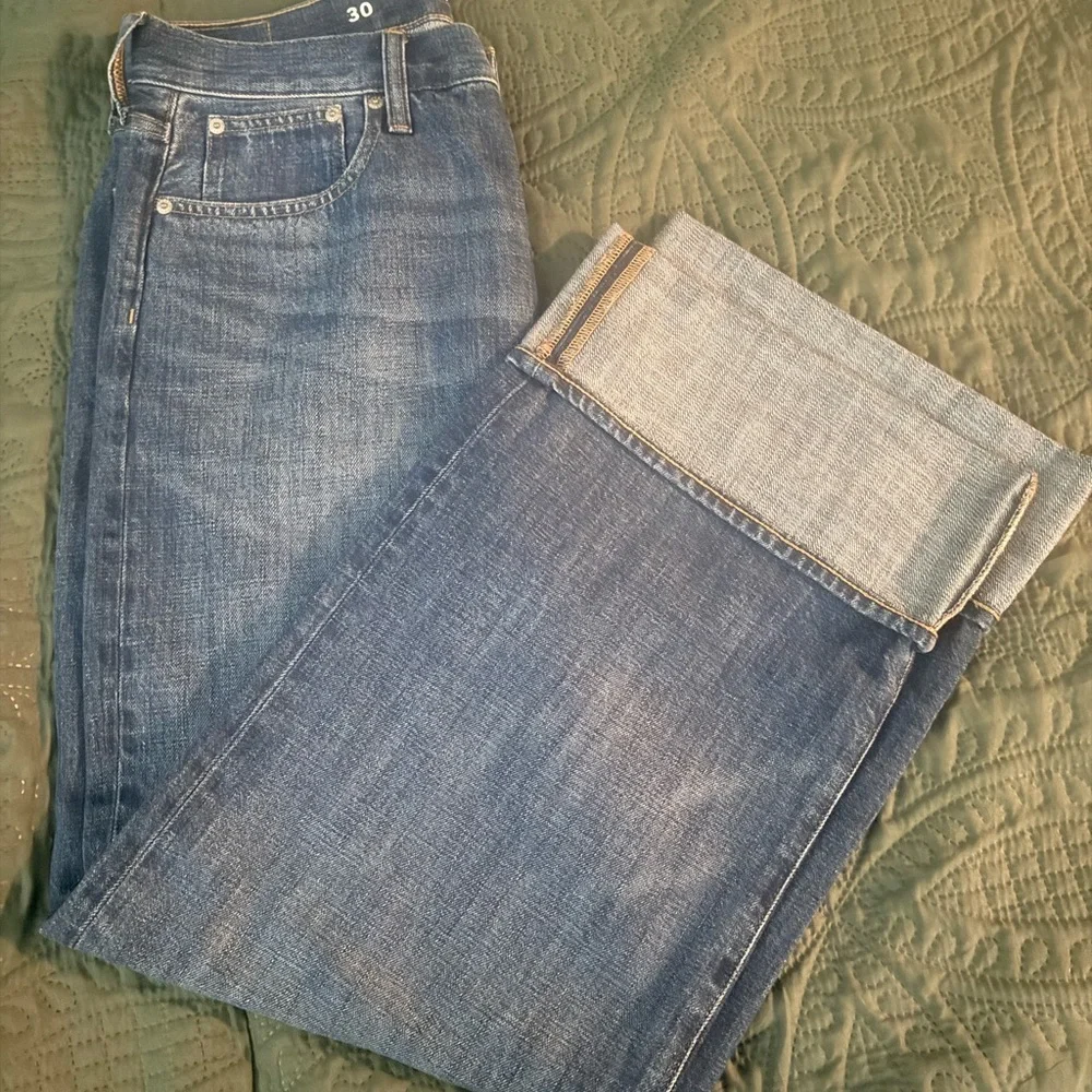 JCREW Cuffed lower-rise wide-leg Rigid  jean